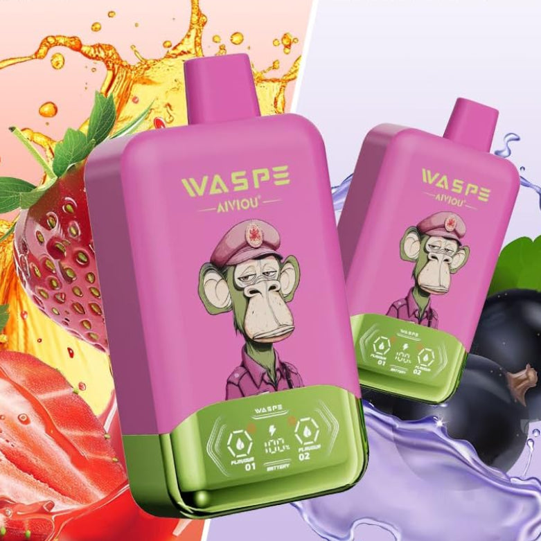 Pack 2 Vapers 40.000 Puffs con pantalla led - RECARGABLE Tipo C sabor Helado de Fresa + Grosella Negra Red Bull - Larga Duración y Doble Sabor (Sin Nicotina)