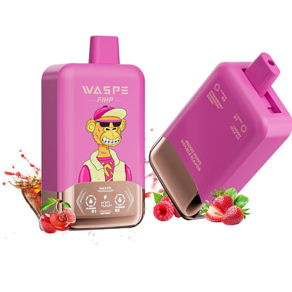 Pack 2 Vapers 40.000 Puffs  con pantalla led  - recargable tipo c sabor Caramelo de cereza, cola, hielo de fresa y frambuesa - Larga Duración y Doble Sabor (Sin Nicotina)