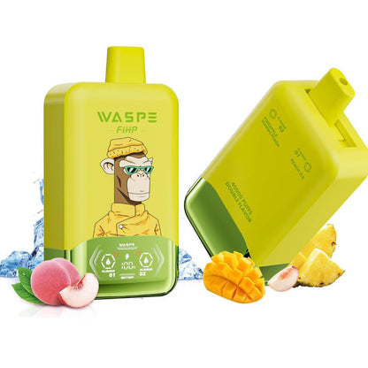 Pack 2 Vapers 40.000 Puffs con pantalla led  - recargable Tipo C sabor Melocotón Hielo + Piña Mango - Larga Duración y Doble Sabor (Sin Nicotina)