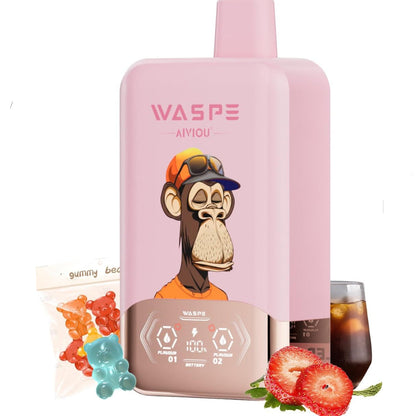 Pack 2 Vapers 40.000 Puffs con pantalla led - recargable Tipo C sabor Osito Gominola + Cola Fresa - Larga Duración y Doble Sabor (Sin Nicotina)