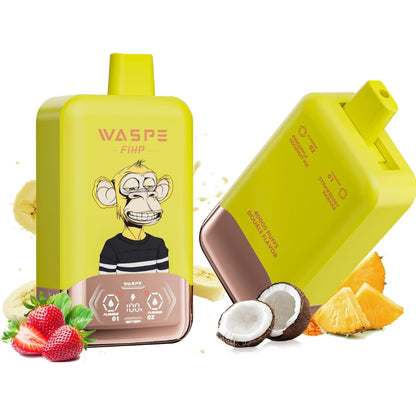 Pack 2 Vapers 40.000 Puffs con pantalla led  - recargable tipo c sabor Helado de fresa y plátano + piña y coco - Larga Duración y Doble Sabor (Sin Nicotina)