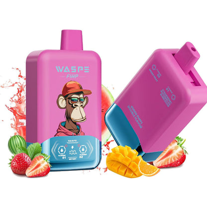 Vaper 40.000 Puffs  con pantalla led - Recargable Tipo C sabor  Chicle de Fresa y Sandía + Frutas Mixtas - Larga Duración y Doble Sabor (Sin Nicotina)