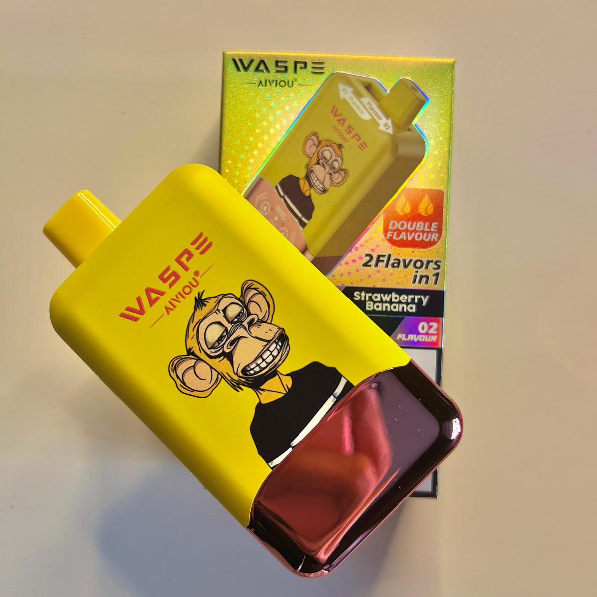 Vaper de 40.000 puffs desechable y recargable tipo c sabor Helado de fresa, plátano piña y coco con sistema de eleccion de sabor  (sin nicotina)