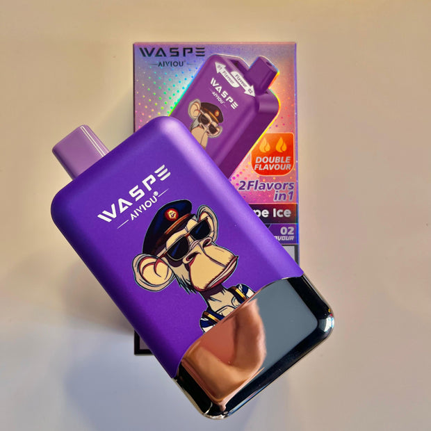 Vaper de 40.000 puffs desechable y recargable tipo c sabor Hielo de uva y kiwi de fresa con sistema de eleccion de sabor  (sin nicotina)