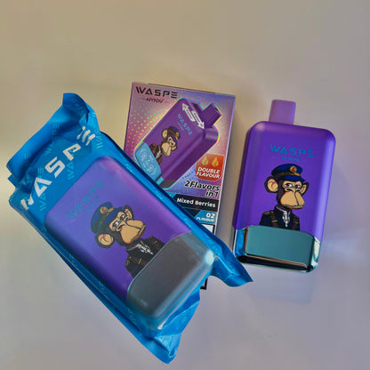 Vaper de 40.000 puffs desechable y recargable tipo c sabor Bayas mixtas y hielo doble de manzana con sistema de eleccion de sabor  (sin nicotina)