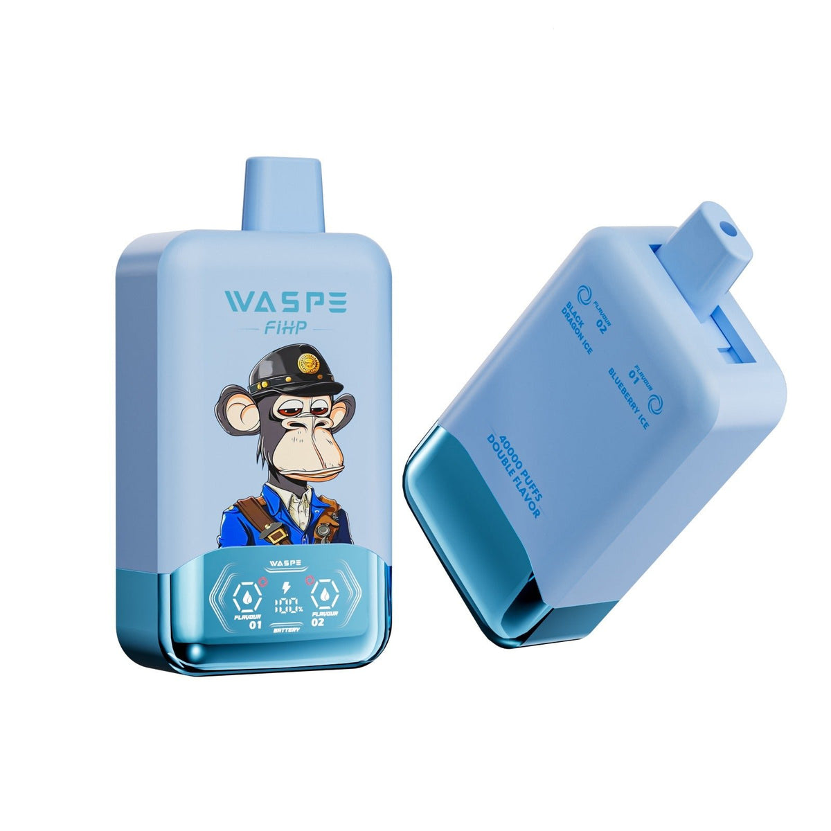 Vaper de 40.000 puffs recargable tipo C sabor Hielo de arándano y dragón negro con nicotina